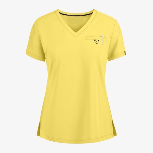 Women 1 Pocket STRETCH Tuck In V Neck Scrub Top